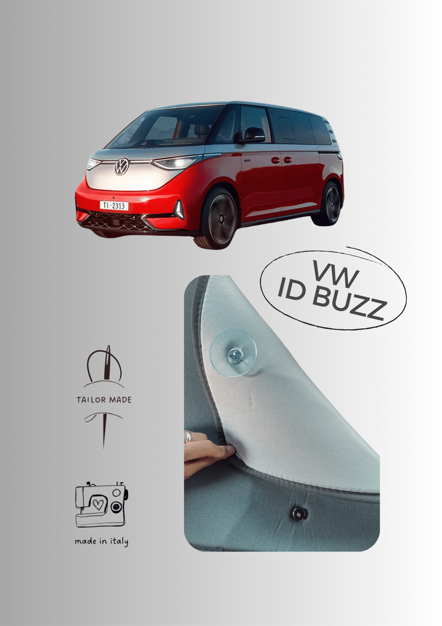 Oscuranti termici, VW ID BUZZ, passo corto, anti-condensa