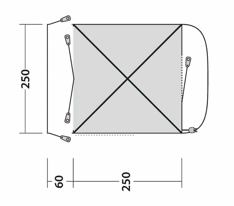 Veranda a cupola, Pine Hills, Outwell (175-200cm altezza per il fissaggio)