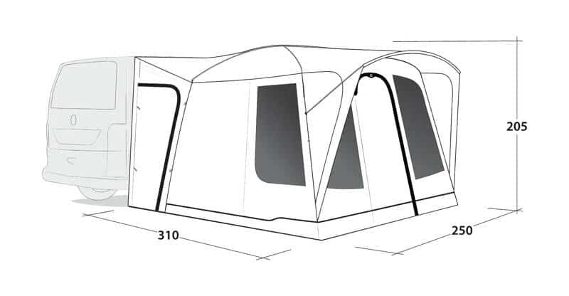 Veranda a cupola, Pine Hills, Outwell (175-200cm altezza per il fissaggio)