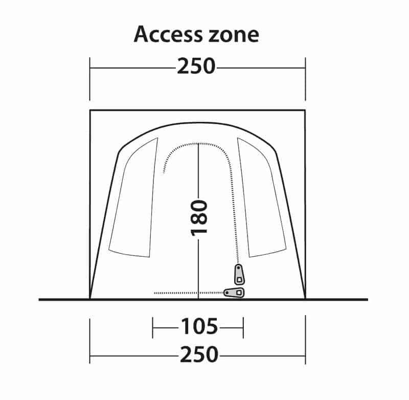Veranda a cupola, Pine Hills, Outwell (175-200cm altezza per il fissaggio)