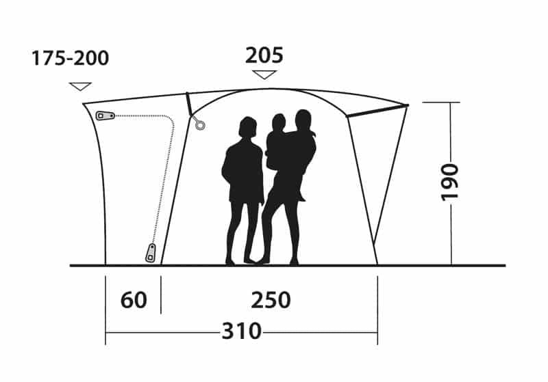 Veranda a cupola, Pine Hills, Outwell (175-200cm altezza per il fissaggio)