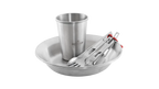 Set completo di piatti, bicchieri e posate in acciaio inox - Robens Sierra Steel Meal Set