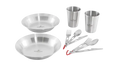 Set completo di piatti, bicchieri e posate in acciaio inox - Robens Sierra Steel Meal Set