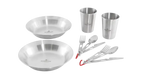 Set completo di piatti, bicchieri e posate in acciaio inox - Robens Sierra Steel Meal Set