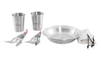 Set completo di piatti, bicchieri e posate in acciaio inox - Robens Sierra Steel Meal Set