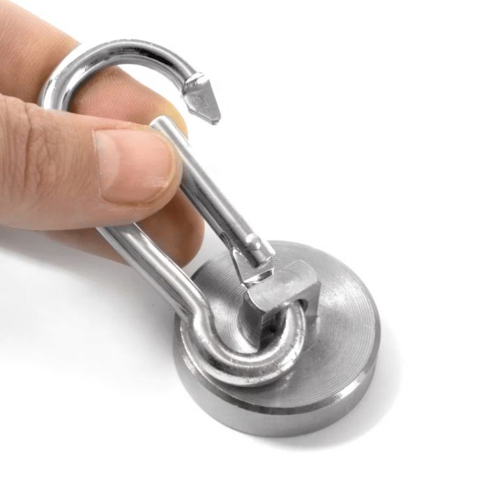 Neodymium pot magnet with carabiner, small but mighty all-rounder