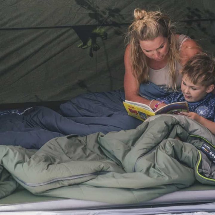 Schlafsack Caldera, Outwell, recyceltes Polyester, kleines Packmaß