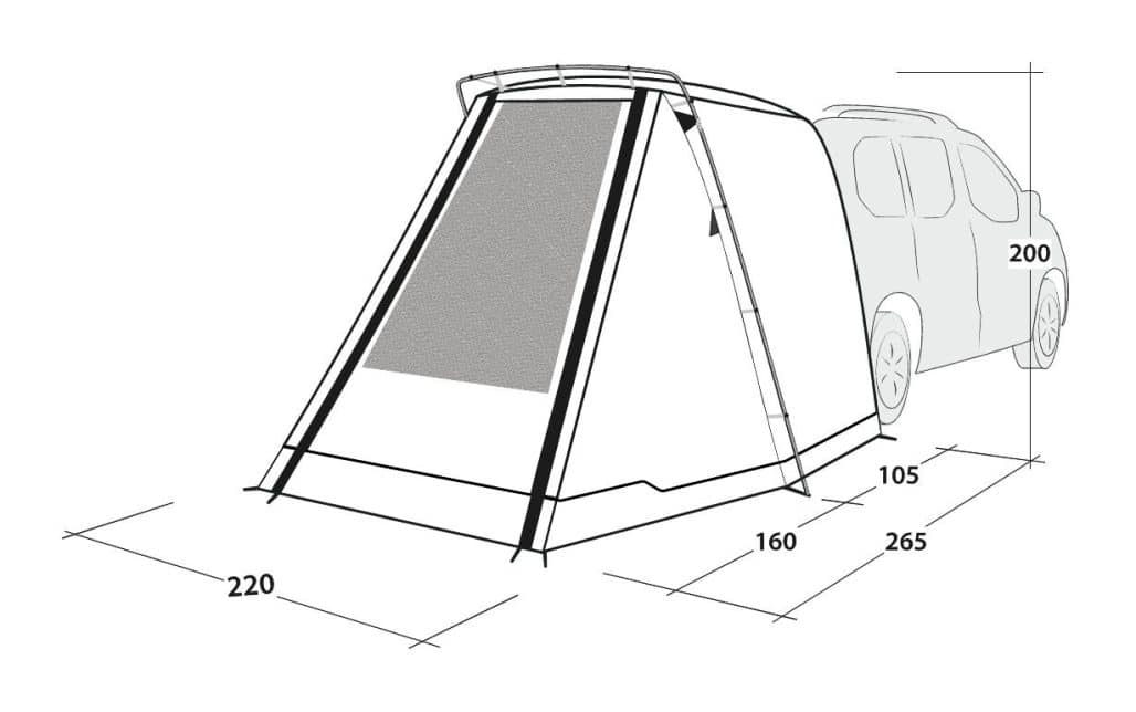 Tailgate tent, Sandcrest S, per Berlingo, Rifter, Courier, Caddy, ... mounting height: 155 – 185cm - Image 14