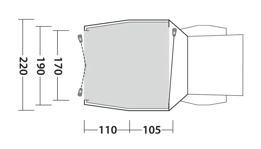 Outwell Dune SUV – Heckzelt für SUV, Anbauhöhe: 155–185 cm – Bild 10