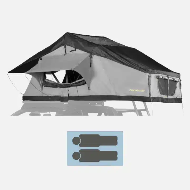 Roof tent - horntools Elements Gen II for 2 person, 140cm, color: Midnight Stone